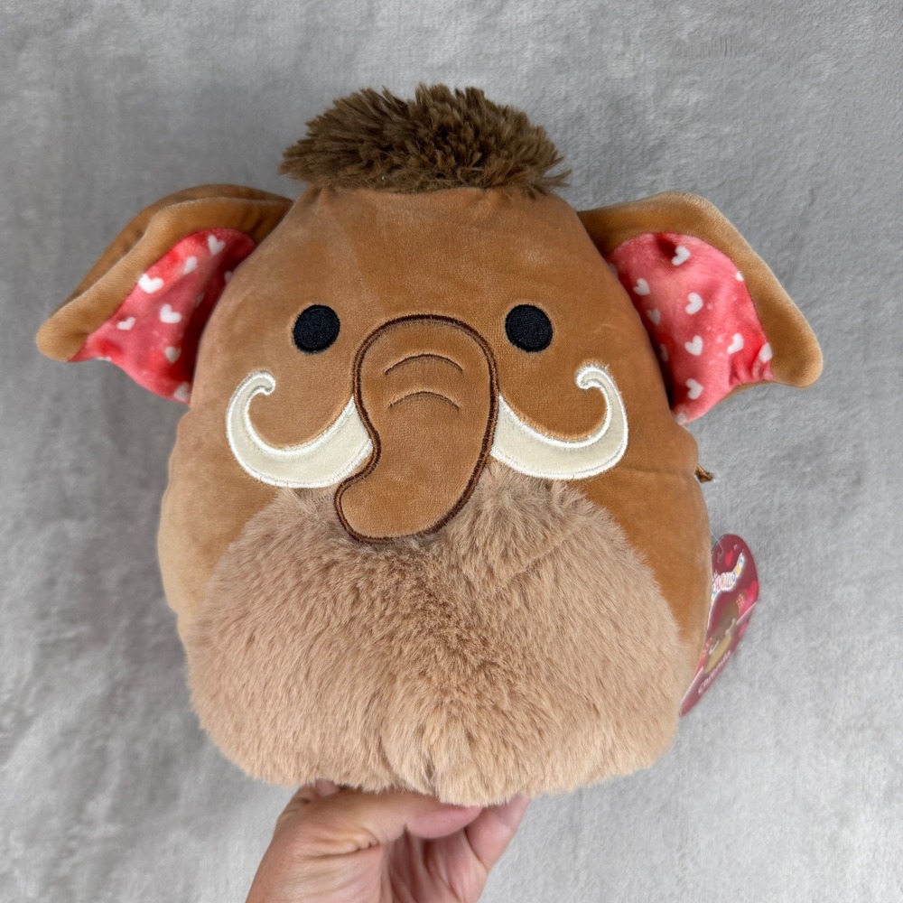 Squishmallows 8 Inch Chienda the Woolly Mammoth Valentines Day Plush Brown Heart